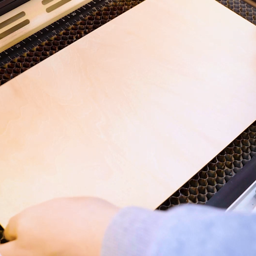 Put the wood material on the table