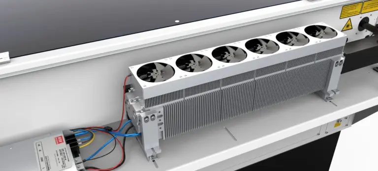 Fans are intergrated to our thunder laser RF metal tube