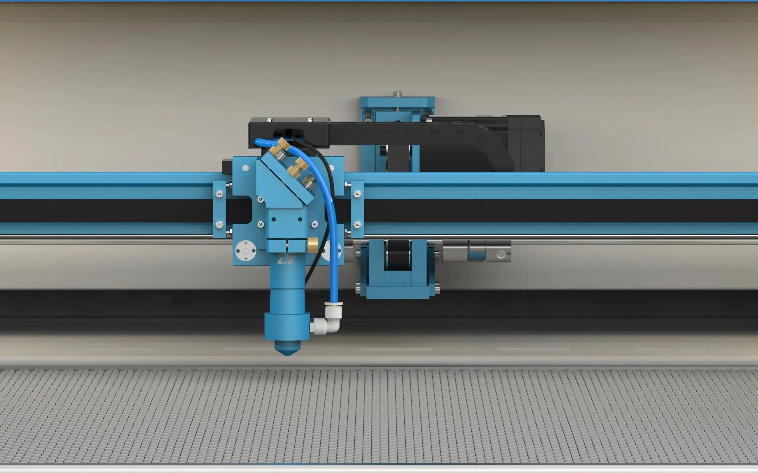 The Laser Head and the Honeycomb Table in Nova Plus laser machine