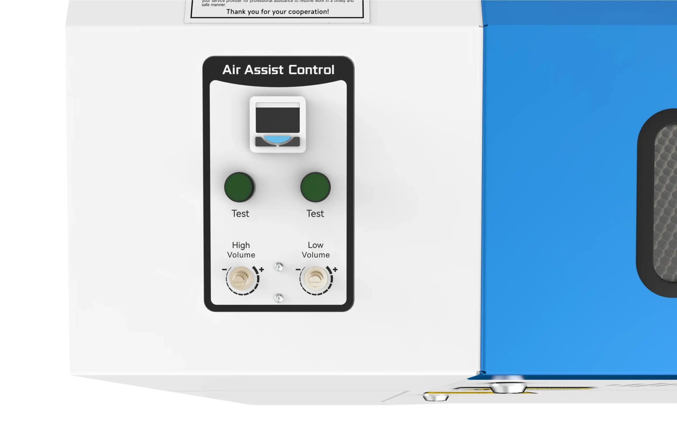 The air assist controller of Nova plus laser machine