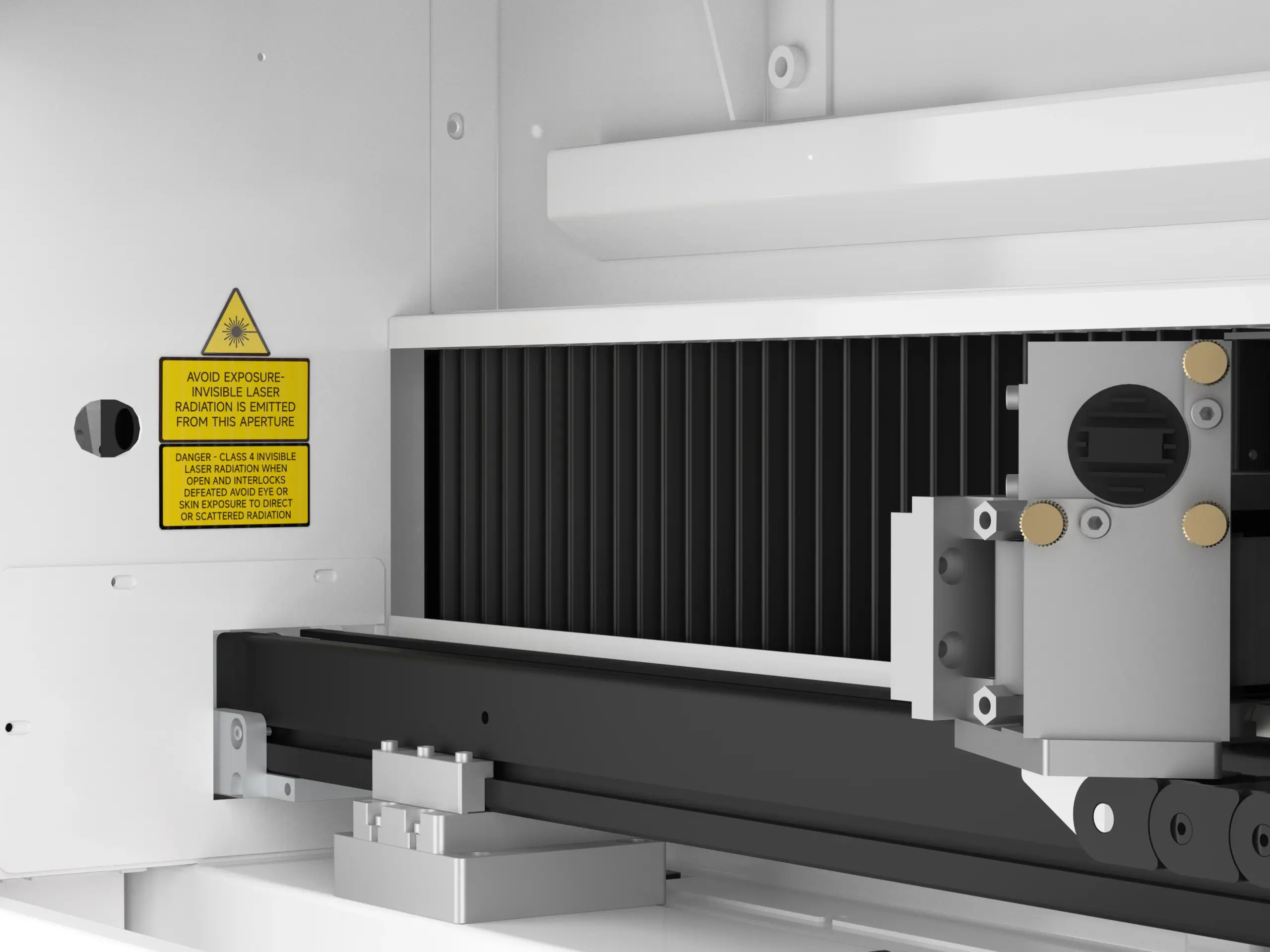 Titan series have dust cover inside its laser machine