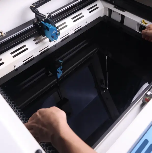 put the acrylic on the work table