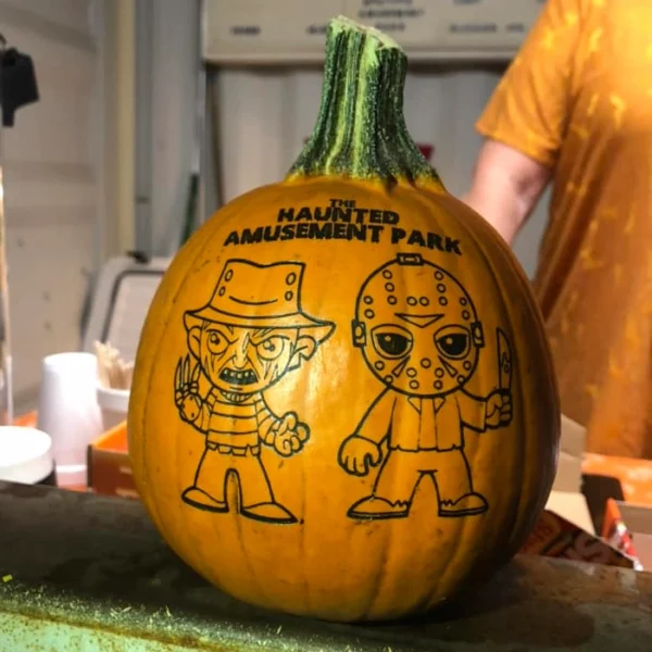 A LASER ENGRAVED PUMPKIN