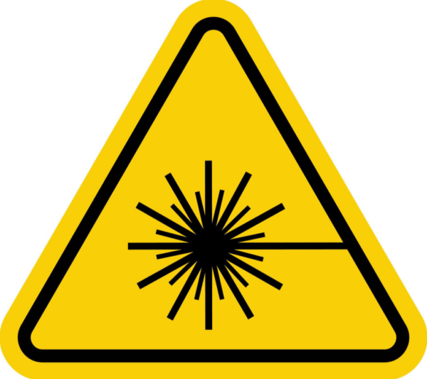 A warning sign of beam hazards