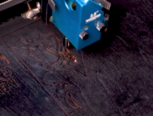 start laser cutting halloween candle holder