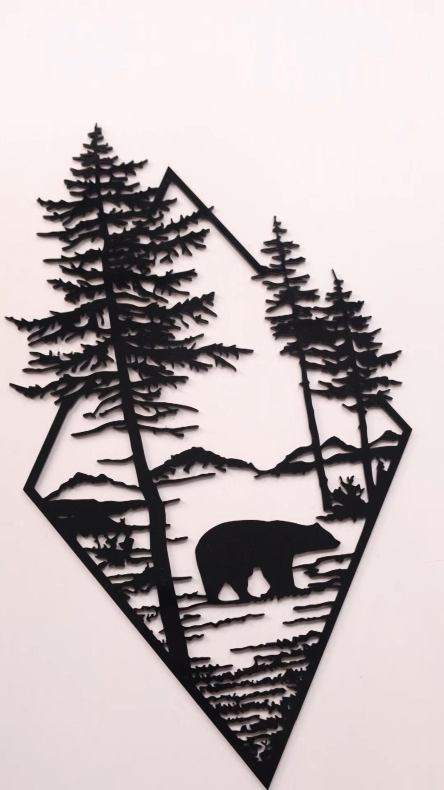 A Polar Bear Forest Scene Wall Art made with thudner bolt laser machine