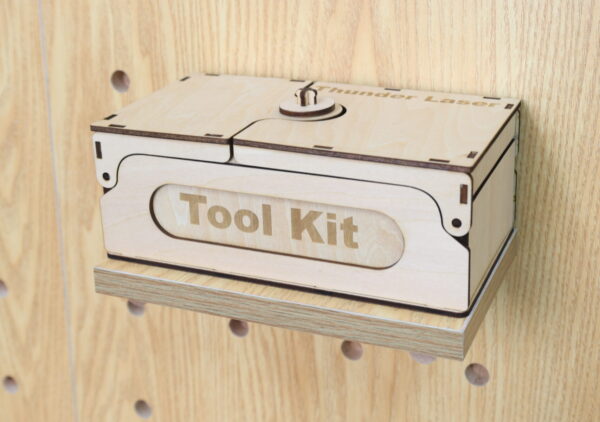 A laser cut flip-lid tool box