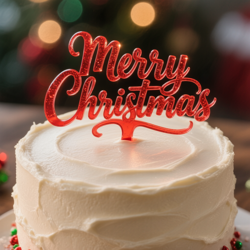 Laser Cut Christmas Cake Topper