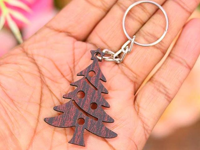 Laser Cut Christmas Keychain