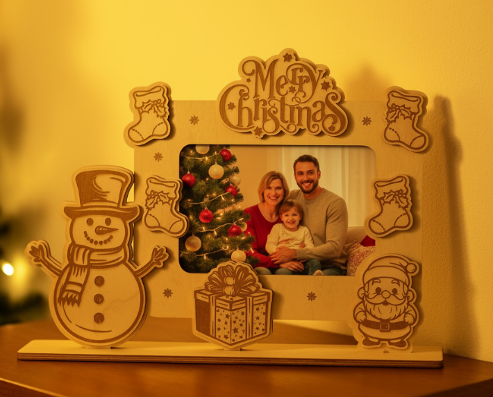 Laser Cut & Engraved Christmas Photo Frames