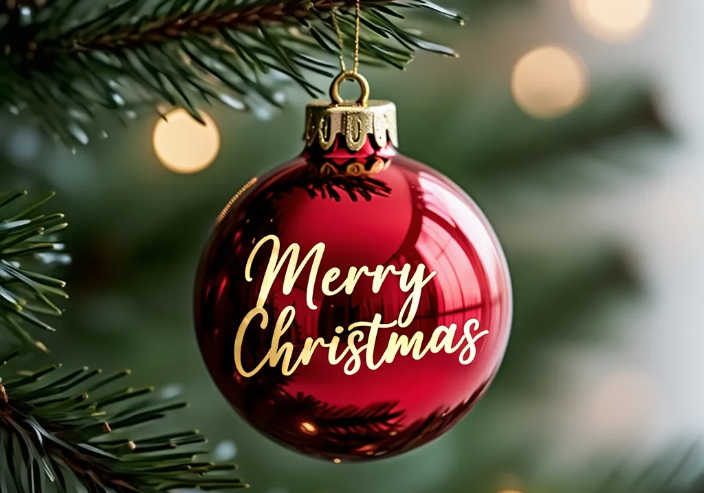 Laser Engraved Christmas Baubles made with Thunder Laser