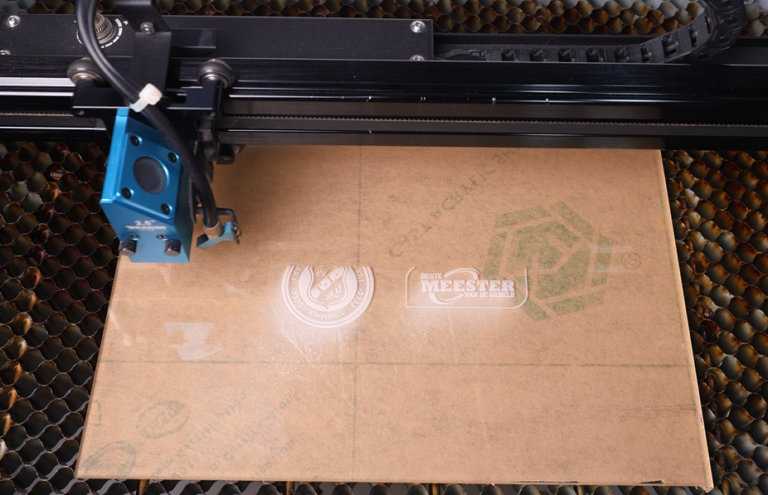 Laser engraving the trophy