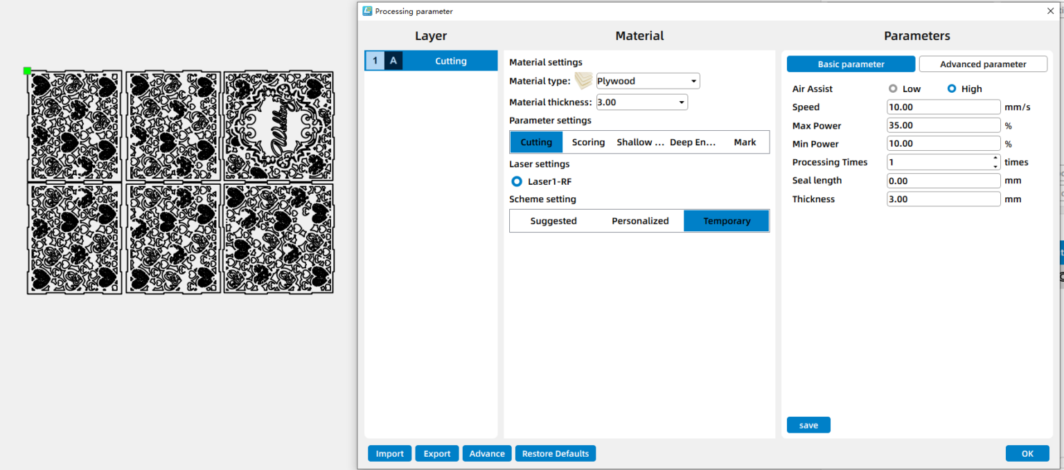Parameters for making an elegent wooden box