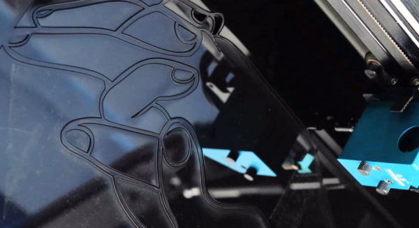 laser cutting the acrylic