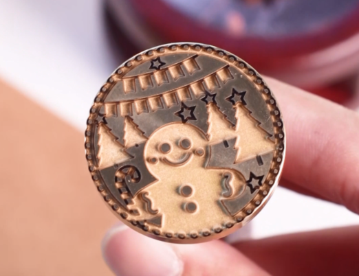 A well laser mark brass Christmas Stamp