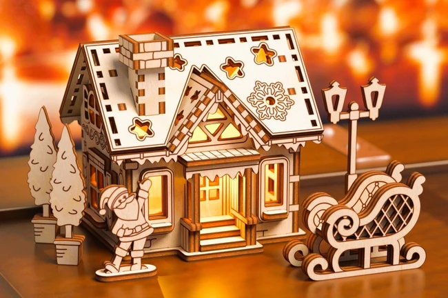 Laser cut Christmas Scene 1