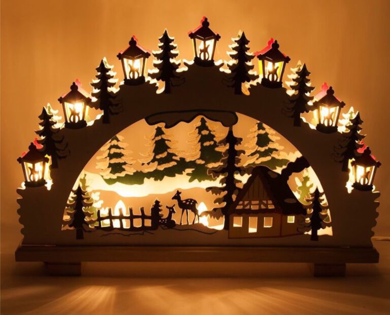 Laser cut Wooden Christmas Night Lamp 1