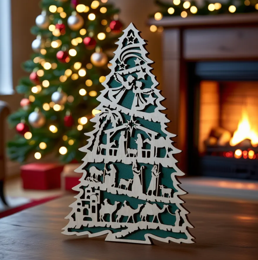 Laser cut Wooden Christmas Tree 2