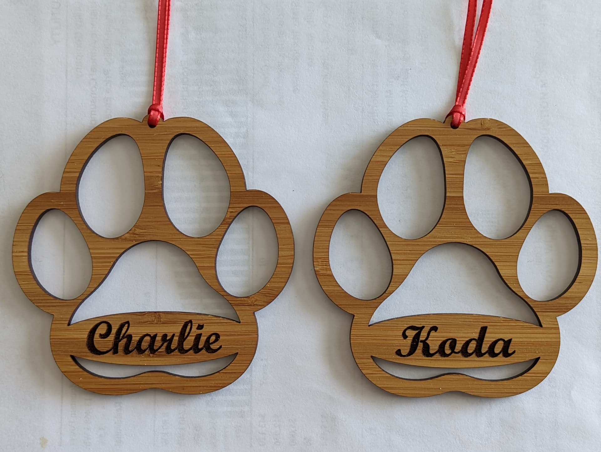 Laser cut Wooden Christmas Tree Ornaments 2