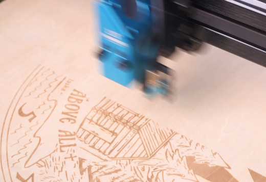 laser engraving the clock