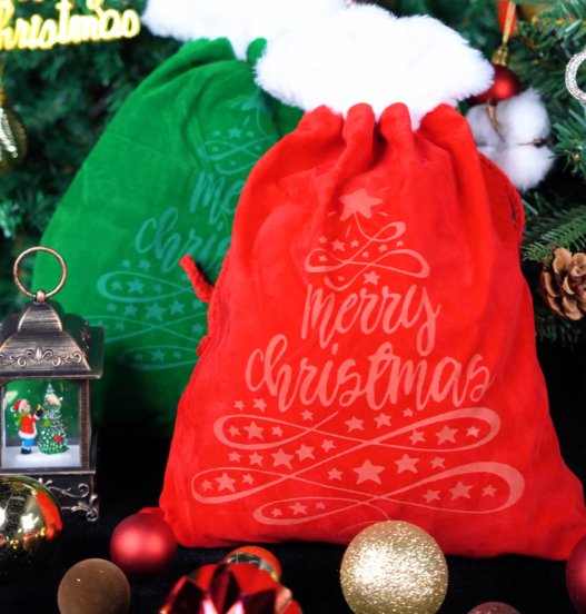 velvet christmas bag