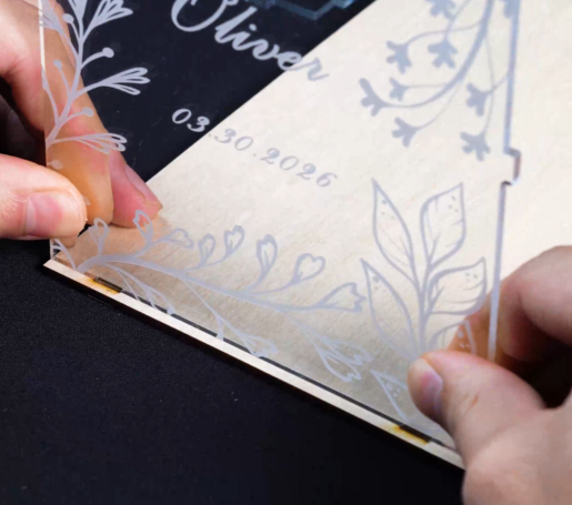 assemble the laser cut wedding card box