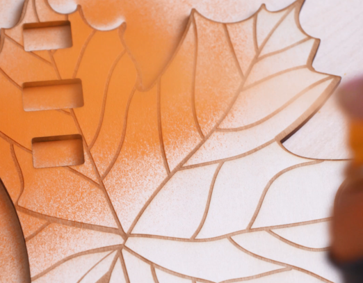 paint the wooden leaf piece