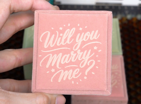 A good laser engraved flannel ring box