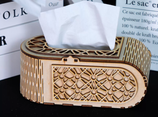 A well laser cut tissue box