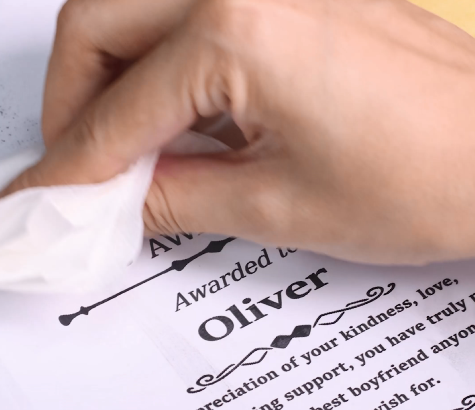 Clean the laser engraved materials with wet tissue before assembling