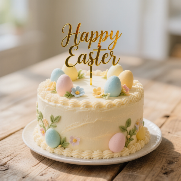 Laser cut easter cake topper