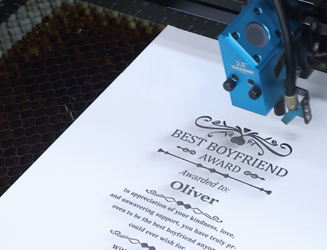 Laser engraving the ABS