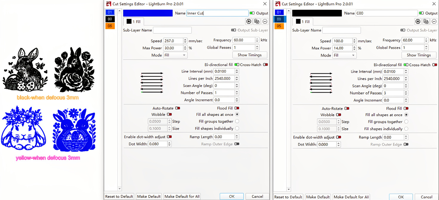 parameters for laser marking stainless steel keychain