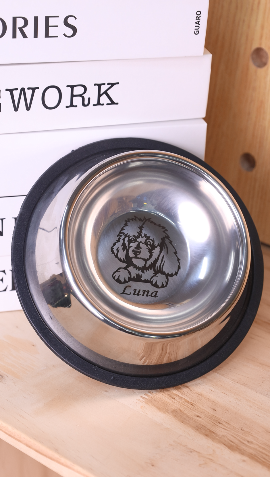 laser mark stainless steel pet bowl