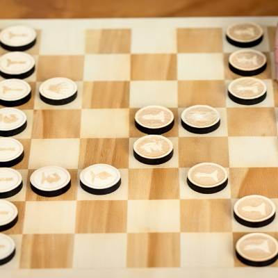 A well cut wooden international chess A well cut wooden international chess
