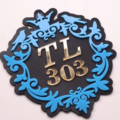 A well laser cut house number sign made with thudner bolt laser machine