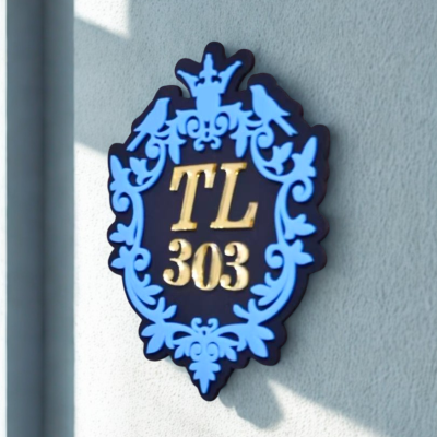 A well laser cut house number sign made with thudner bolt laser machine