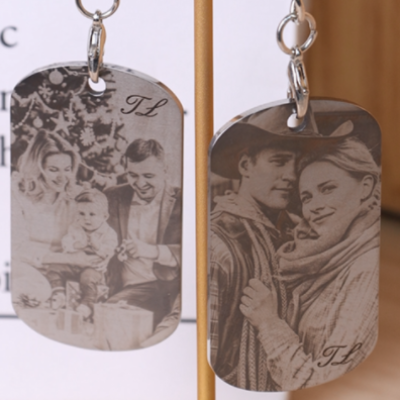 Laser Cut Christmas Family Keychain