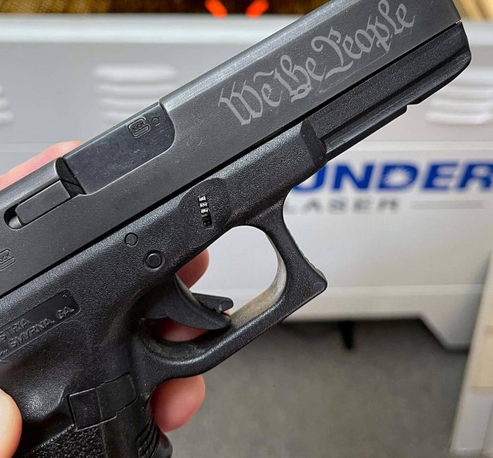Laser engraving a gun Laser engraving a gun
