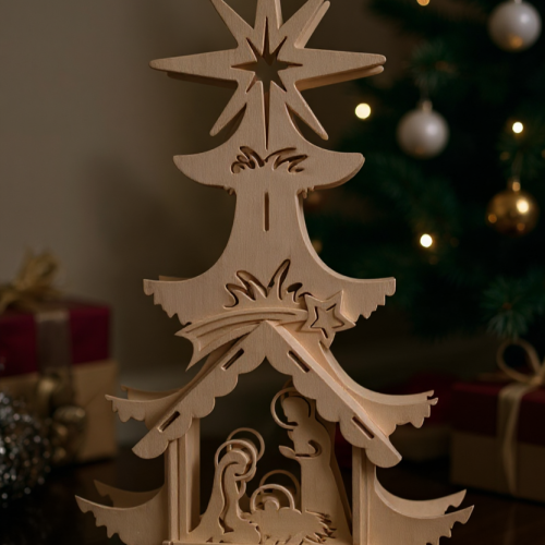Laser cut Wooden Christmas Tree 3