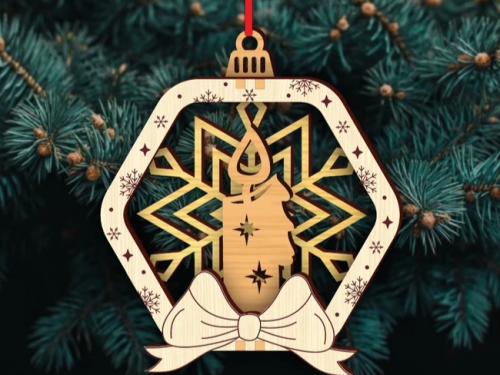Laser cut Wooden Christmas Tree Ornaments 1