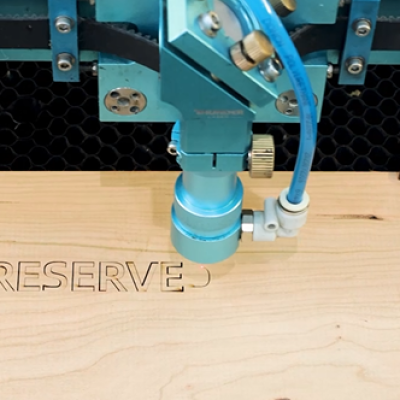 Laser cutting wood for making a special reserved sign