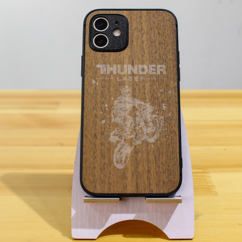 Laser engraved phone case wood