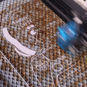 Start laser engraving the acrylic stand
