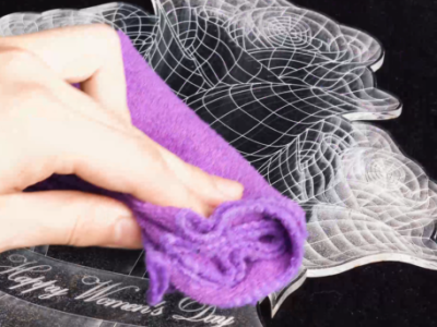 cleaning the acrylic after engraving