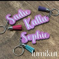 abs plastic laser cut key ring