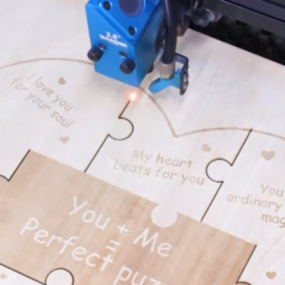laser cutting the puzzle