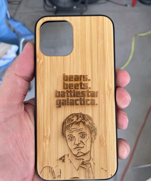 laser engraved phone case wood
