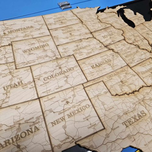 laser engraved map laser engraved map