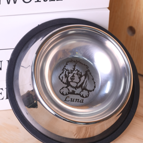 laser mark stainless steel pet bowl